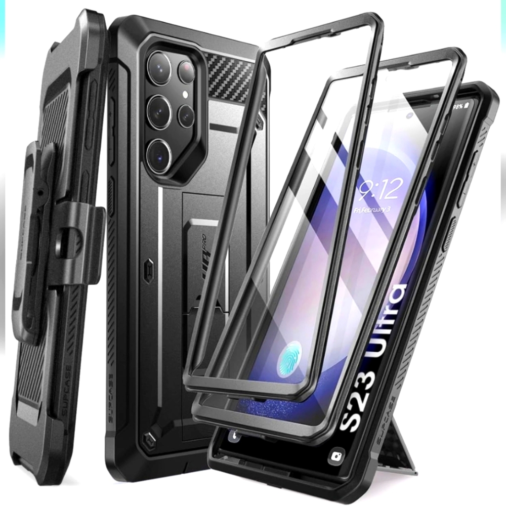 New In Box Bllack Rugged Phone Case for S23 Ultra